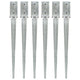 Pinses de sol vidaxl 6 pcs 7x7x75 cm en acier galvanisé en argent couleur