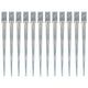 Broches de sol vidaxl 12 pcs 7x7x90 cm en acier galvanisé en argent coloré