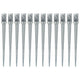 Broches de sol vidaxl 12 pcs 8x8x91 cm en acier galvanisé en argent coloré