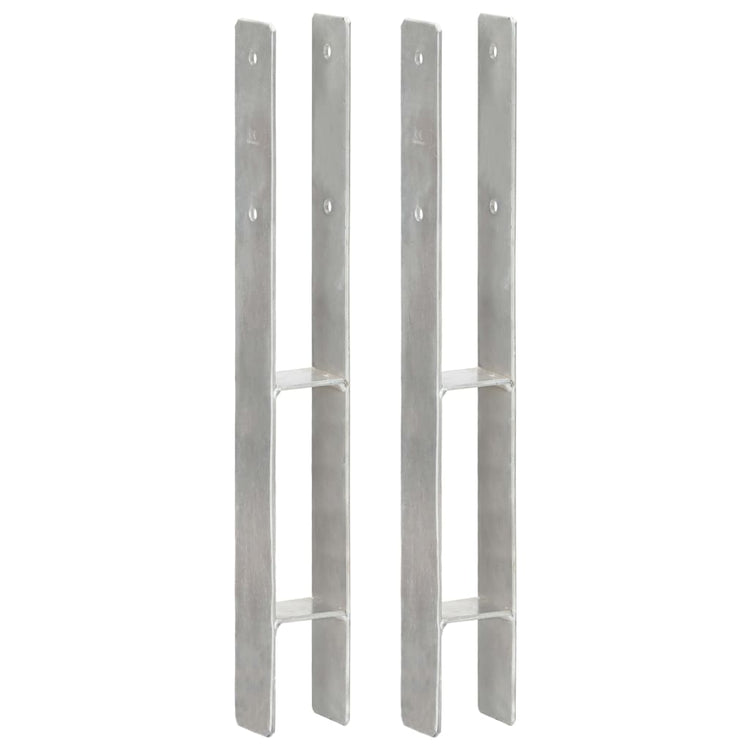 Vidaxl Ground ancrages 2 pcs 7x6x60 cm en acier galvanisé en acier de couleur