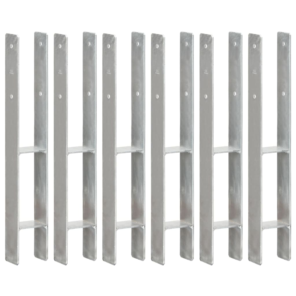 Vidaxl Ground ancrages 6 pcs 8x6x60 cm en acier galvanisé en acier couleur