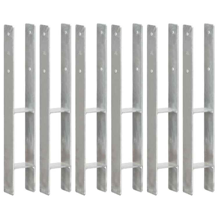 Vidaxl Ground ancrages 6 pcs 8x6x60 cm en acier galvanisé en acier couleur