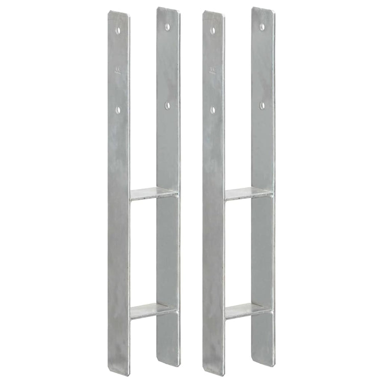 Vidaxx ancrages au sol 2 pcs 9x6x60 cm acier galvanisé couleur argent