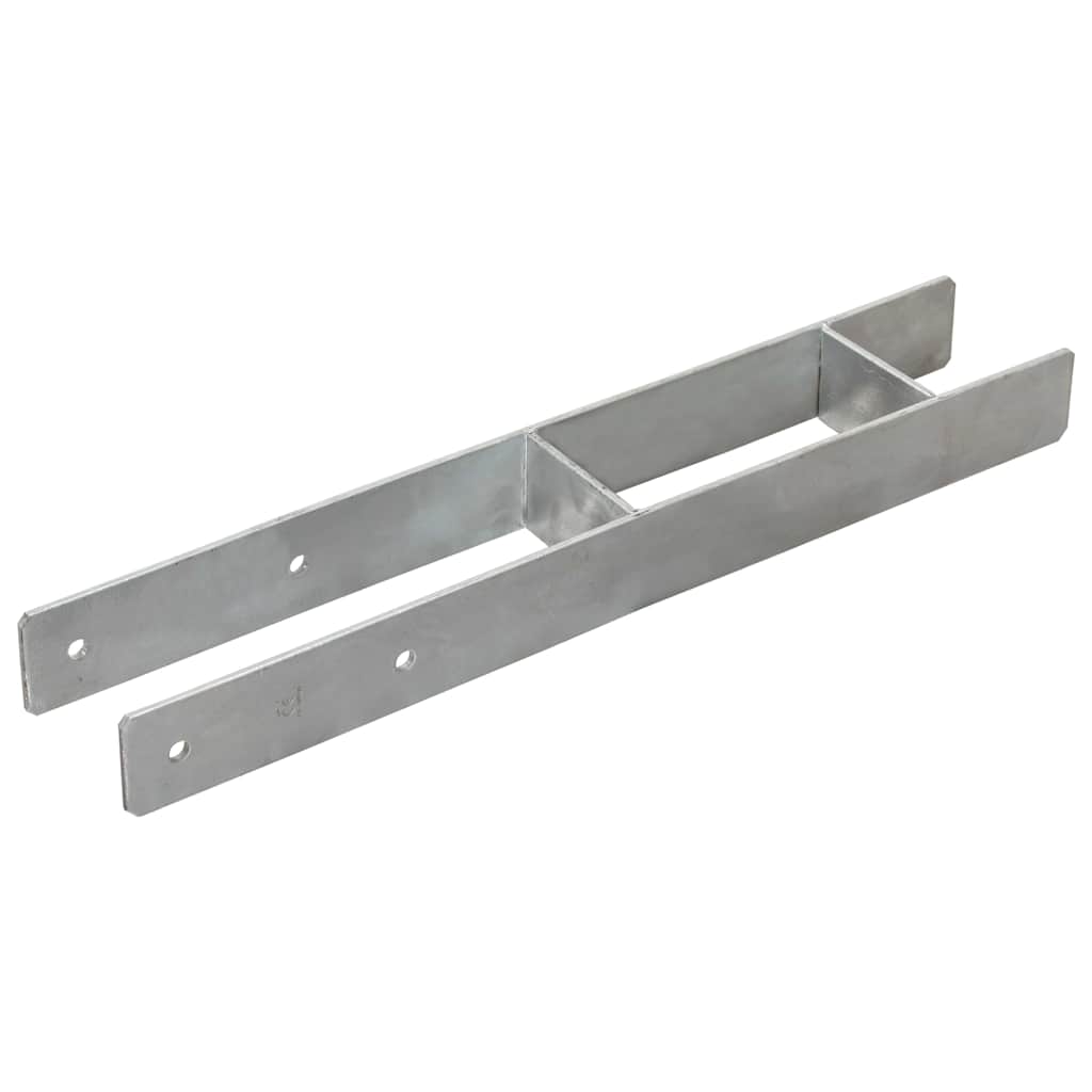 Vidaxx ancrages au sol 2 pcs 9x6x60 cm acier galvanisé couleur argent