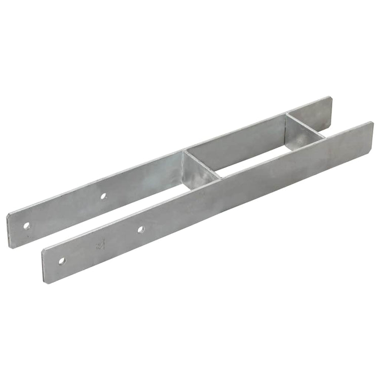 Vidaxx ancrages au sol 2 pcs 9x6x60 cm acier galvanisé couleur argent