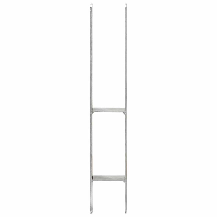 Vidaxx ancrages au sol 2 pcs 9x6x60 cm acier galvanisé couleur argent