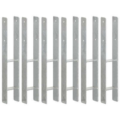 Vidaxl Ground ancrages 6 pcs 9x6x60 cm en acier galvanisé en acier couleur