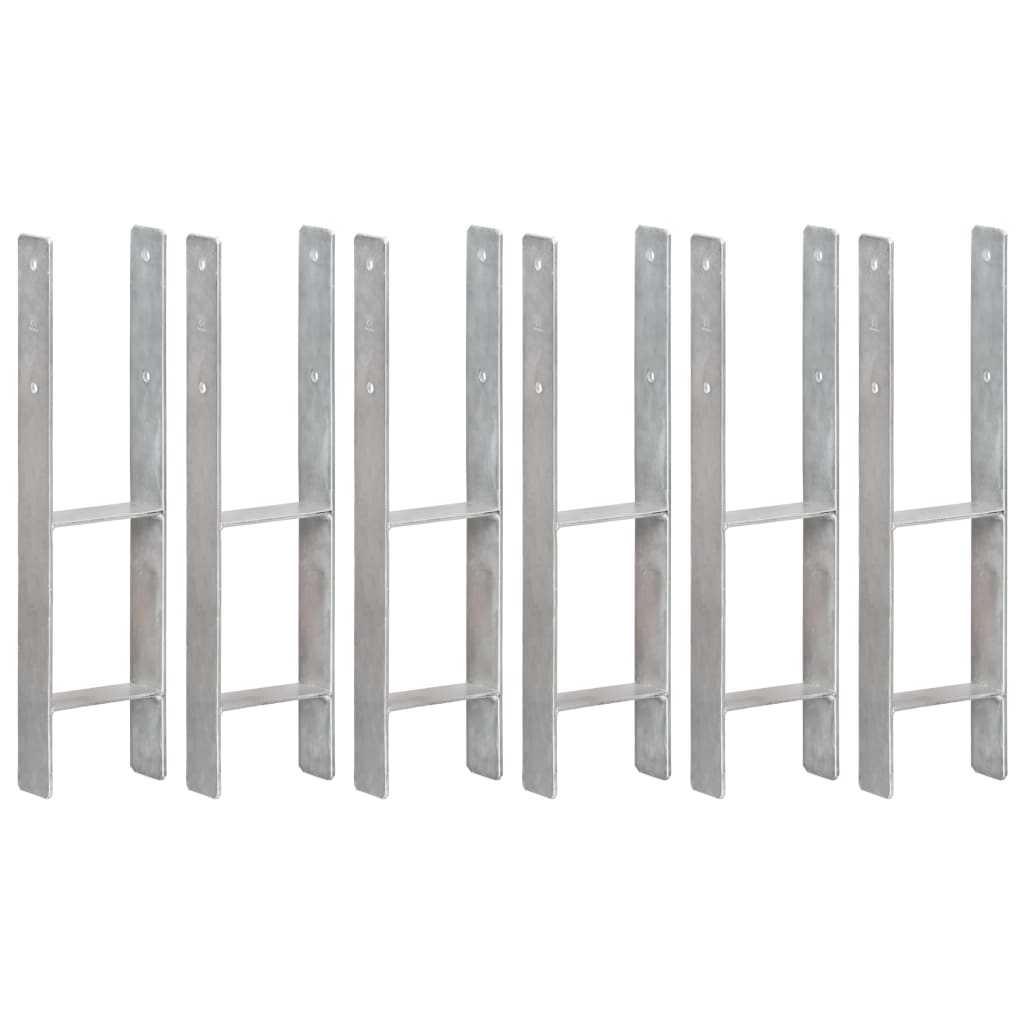 Vidaxl Ground Anchors 6 ST 14x6x60 cm en acier galvanisé en acier argent coloré