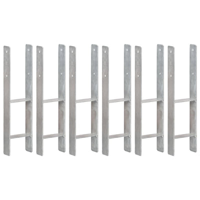 Vidaxl Ground Anchors 6 ST 14x6x60 cm en acier galvanisé en acier argent coloré