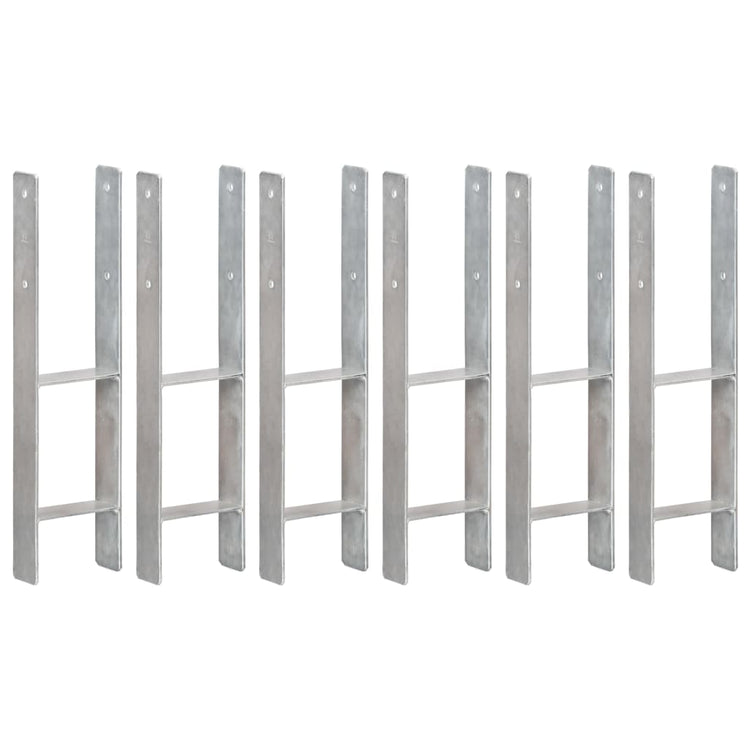 Vidaxl Ground Anchors 6 ST 14x6x60 cm en acier galvanisé en acier argent coloré