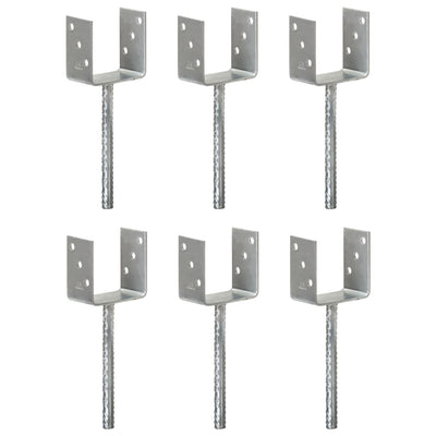Vidaxl Ground Anchors 6 ST 10x6x30 cm en acier galvanisé en acier couleur