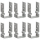 Vidaxl Ground ancrages 6 pcs 9x6x15 cm en acier galvanisé en acier de couleur