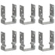 Vidaxl Ground ancrages 6 pcs 10x6x15 cm en acier galvanisé en acier de couleur