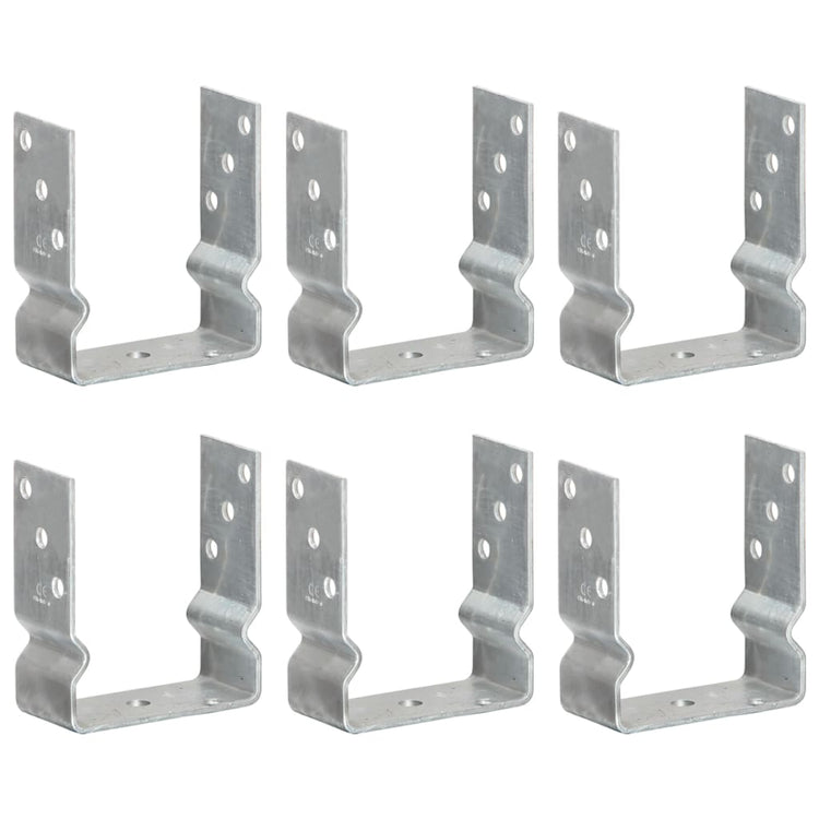 Vidaxl Ground ancrages 6 pcs 12x6x15 cm en acier galvanisé en acier de couleur
