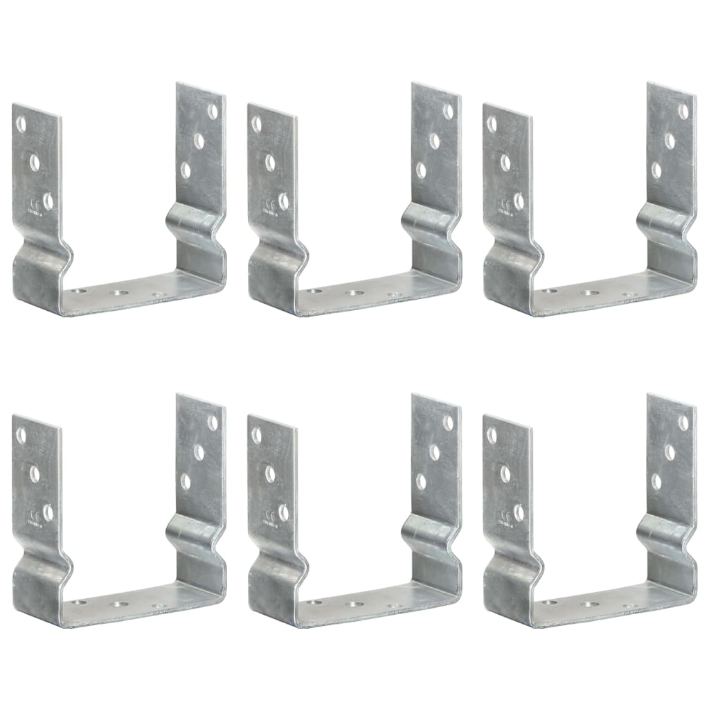Vidaxl Ground Anchors 6 St 14x6x15 cm en acier galvanisé en acier argent coloré