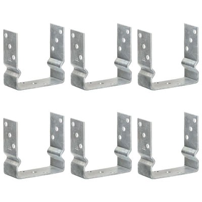 Vidaxl Ground Anchors 6 St 14x6x15 cm en acier galvanisé en acier argent coloré