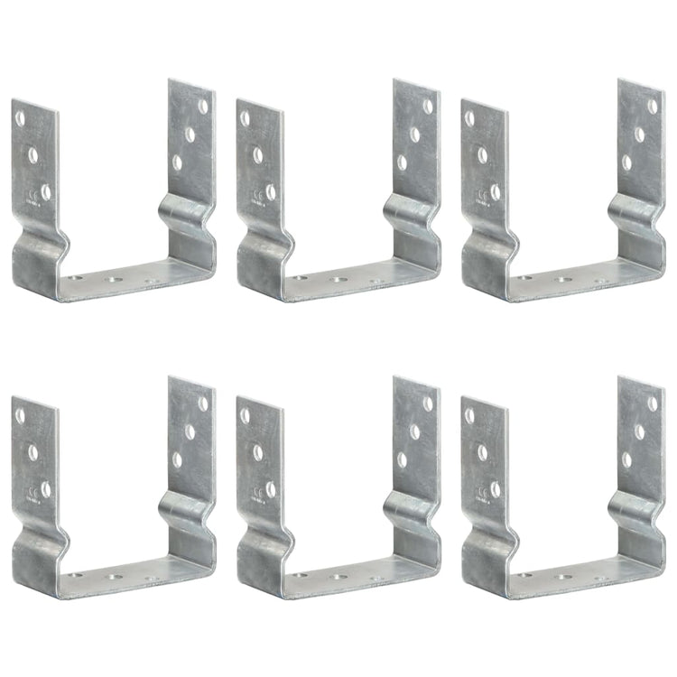 Vidaxl Ground Anchors 6 St 14x6x15 cm en acier galvanisé en acier argent coloré