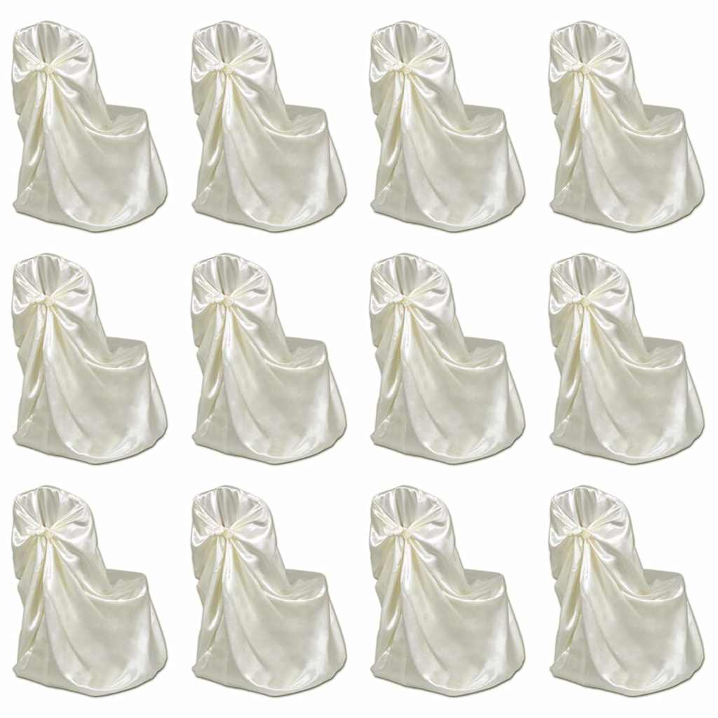 Couverture de chaise Vidaxl pour le mariage 12 St Crème