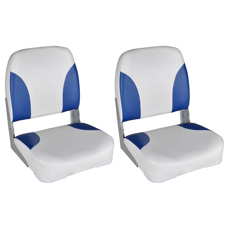 Chaises de bateau vidaxl 2 pcs pliant dossier 41x36x48 cm blanc bleu