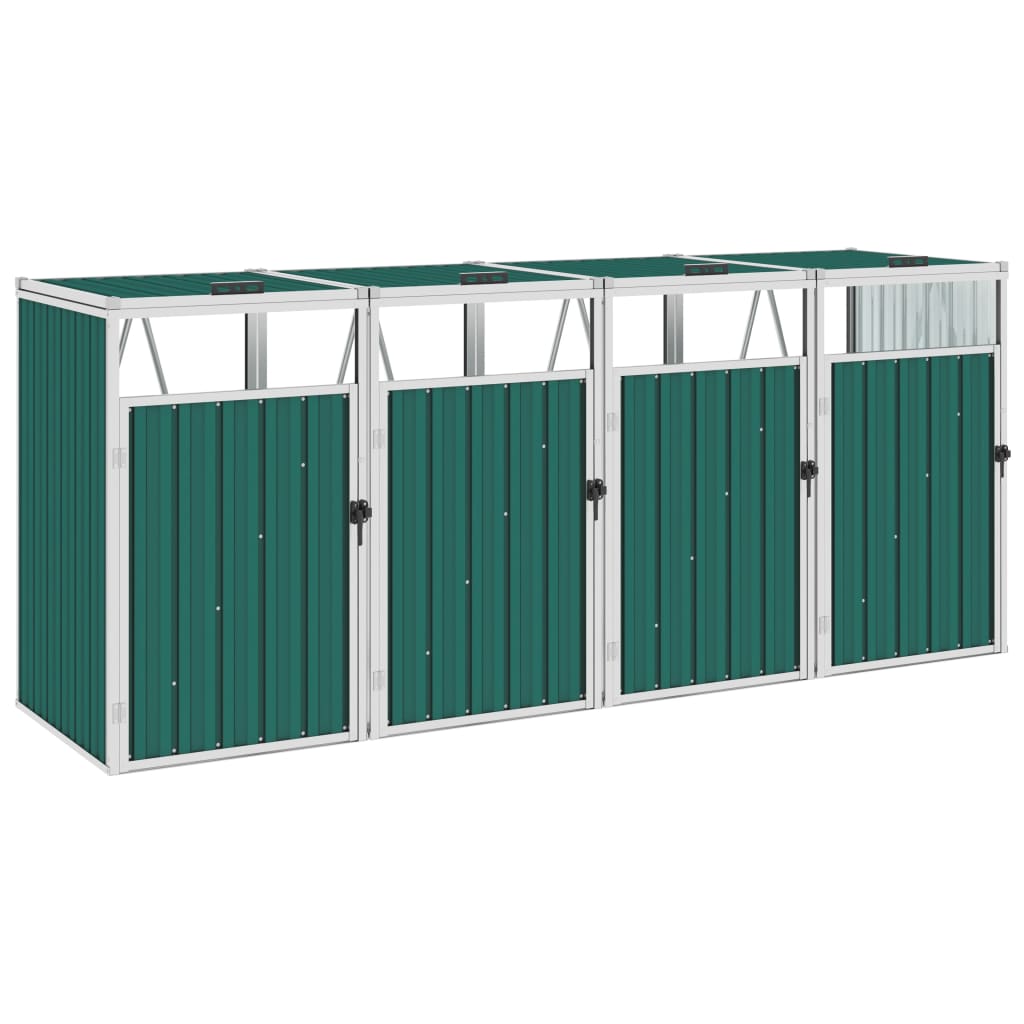Vidaxl déchets Baking Storage Four -Dubbel 286x81x121 cm en acier vert