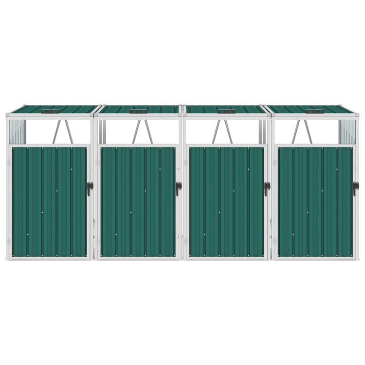 Vidaxl déchets Baking Storage Four -Dubbel 286x81x121 cm en acier vert