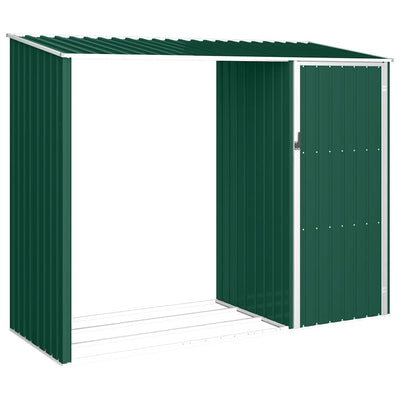 Vidaxl Firewood Shed 245x98x159 cm Galvanisé en acier vert