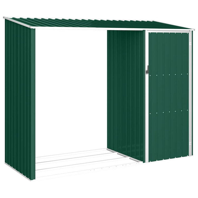Vidaxl Firewood Shed 245x98x159 cm Galvanisé en acier vert