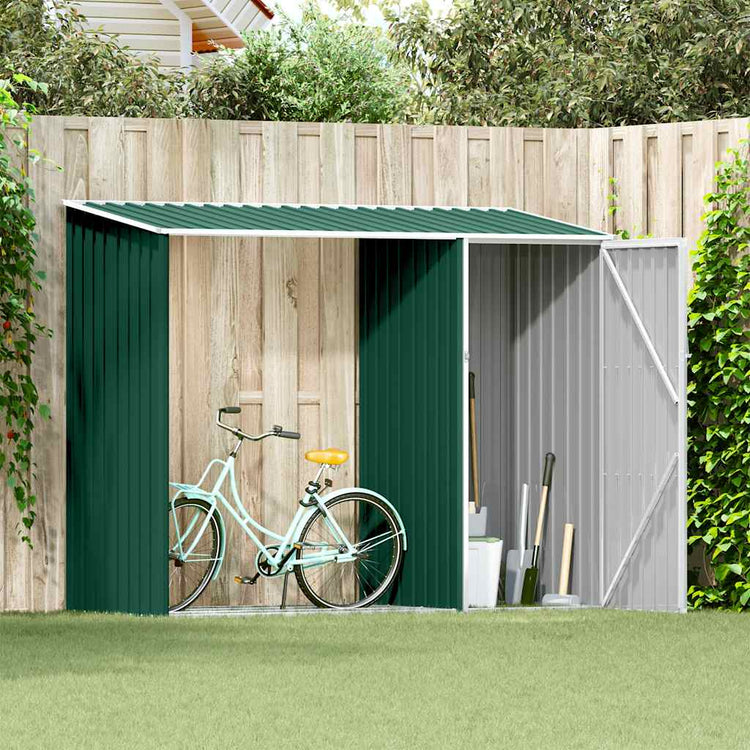 Vidaxl Firewood Shed 245x98x159 cm Galvanisé en acier vert