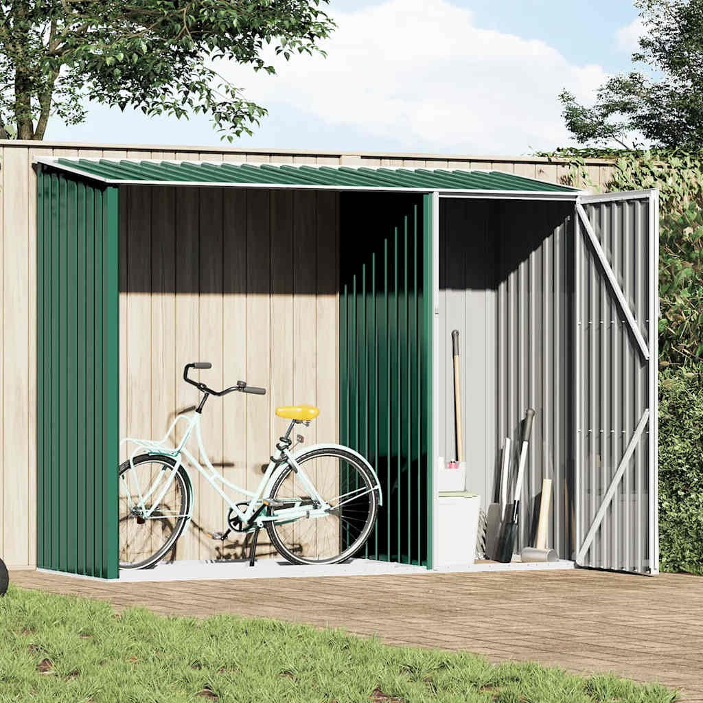 Vidaxl Firewood Shed 245x98x159 cm Galvanisé en acier vert