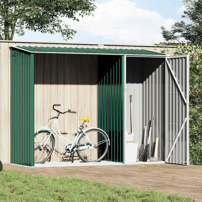Vidaxl Firewood Shed 245x98x159 cm Galvanisé en acier vert