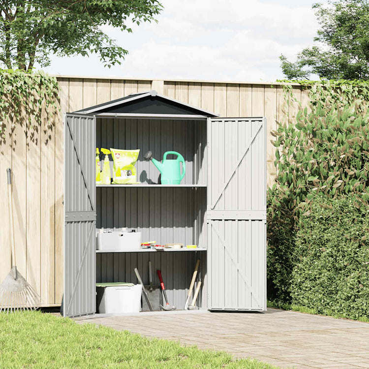SHED JARDIN VIDAXL 116X45X175 cm Gray en acier galvanisé