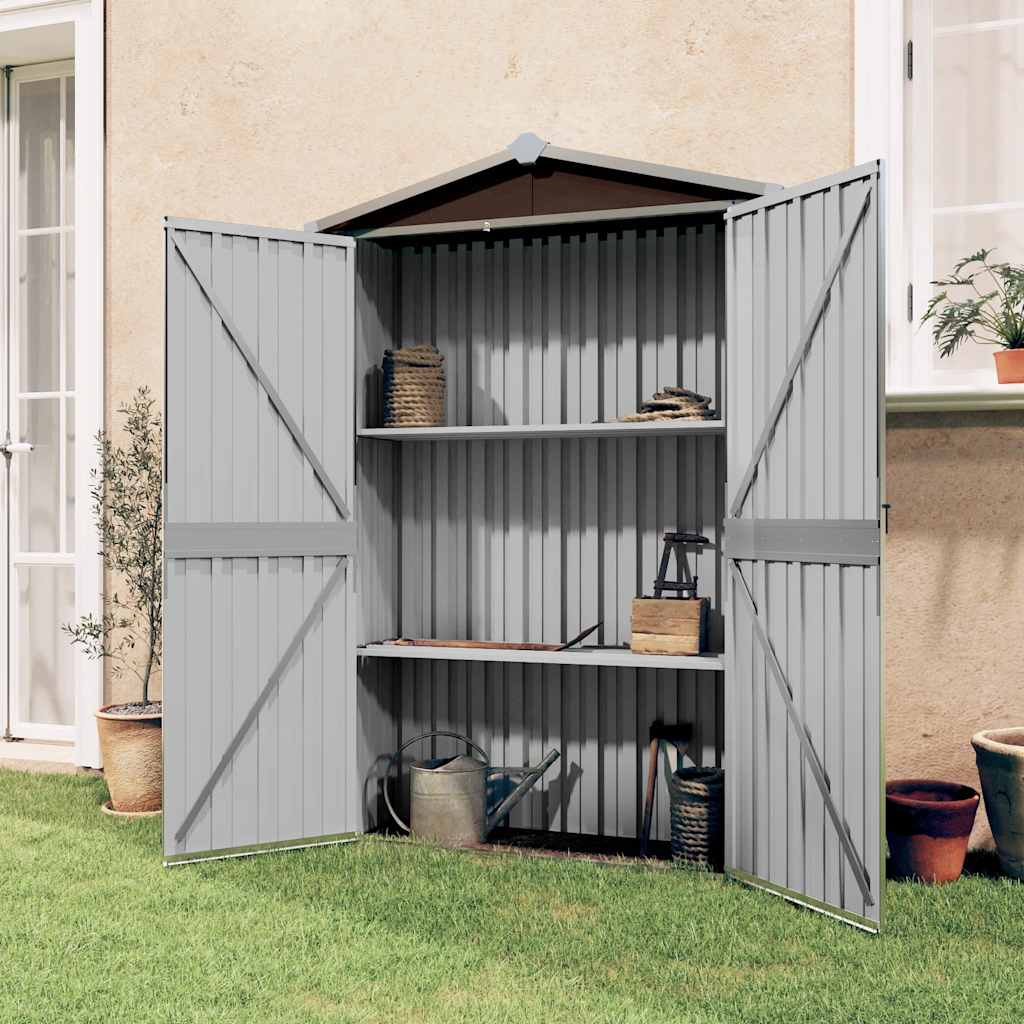 SHED JARDIN VIDAXL 116X45X175 CM BRORN ACIER GALVANISÉ