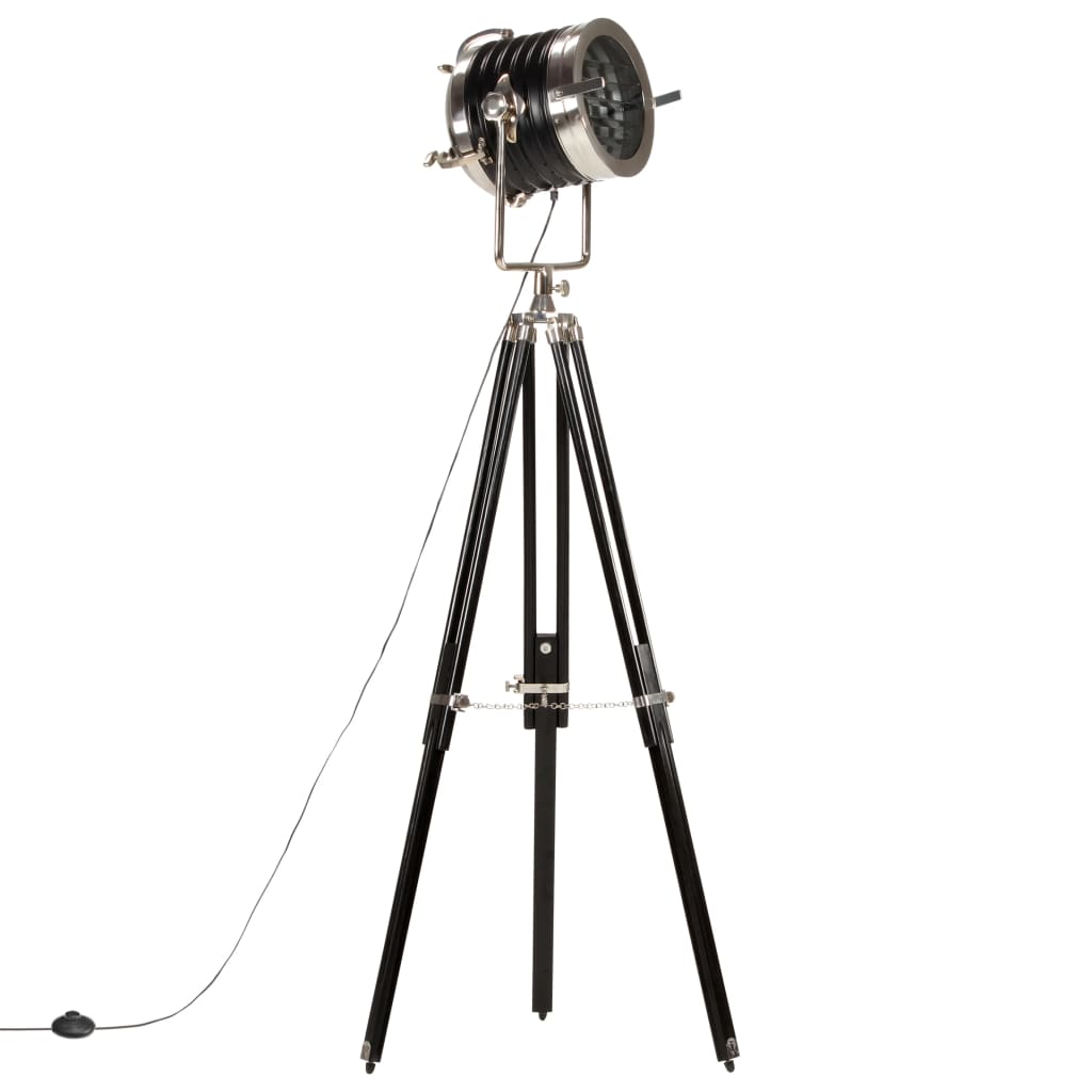Lampadaire Vidaxl Driepoot 171 cm en bois de mangue massif noir