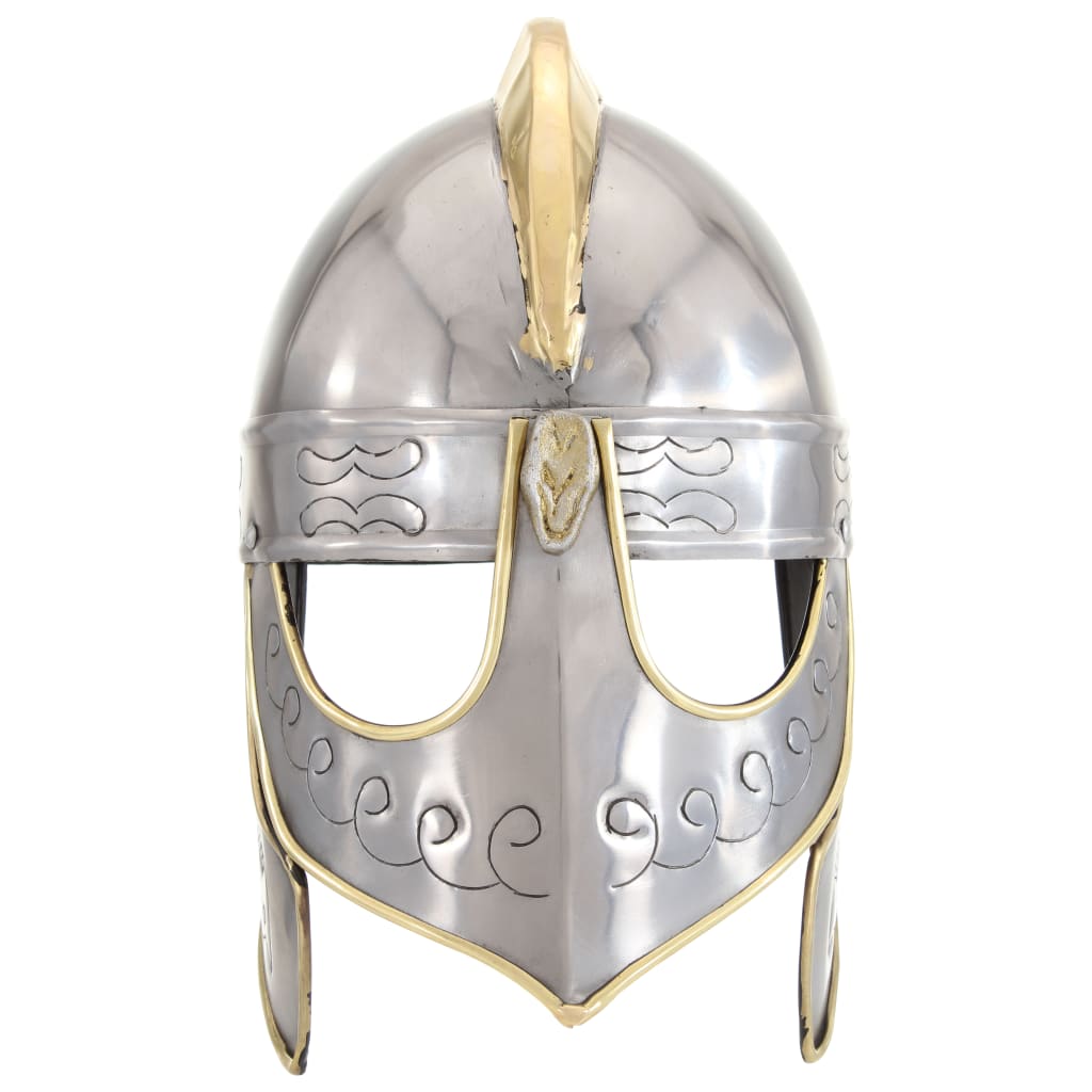 Vidaxl Beowulfhelm Replica Larp Steel Silver Colored