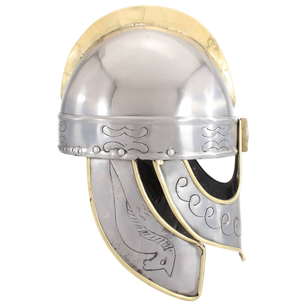 Vidaxl Beowulfhelm Replica Larp Steel Silver Colored