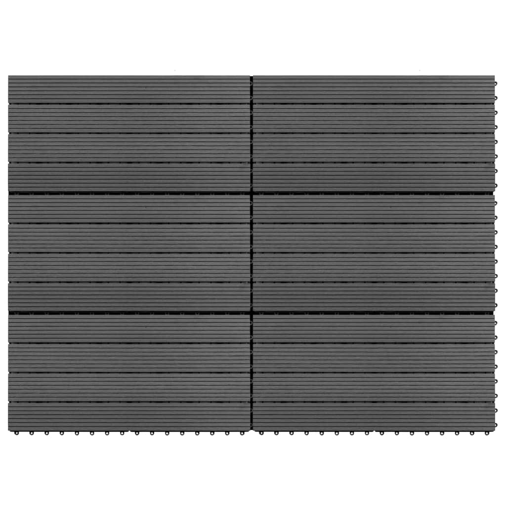 Carreaux vidaxl 6 pcs 1m² 60x30 cm hkc gris