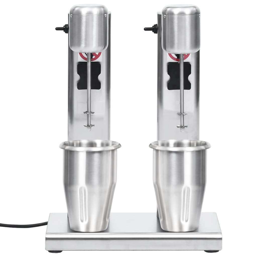 Vidaxl Milkshake Mixer avec doubles tasses en acier inoxydable 2 L