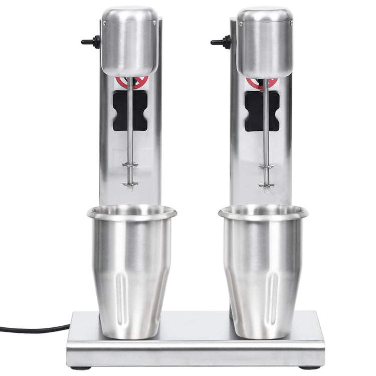 Vidaxl Milkshake Mixer avec doubles tasses en acier inoxydable 2 L