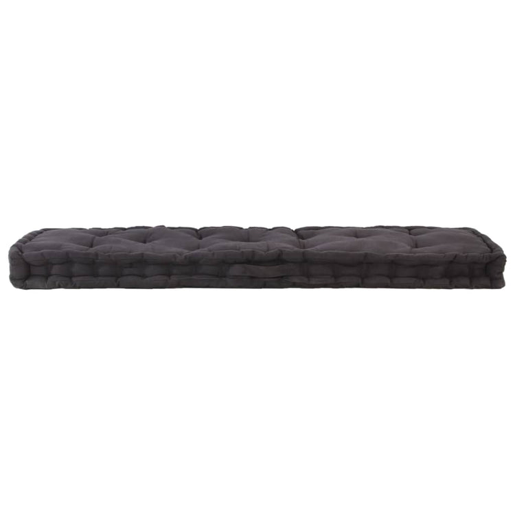 Coussin de plancher de palette vidaxl 120x40x7 cm en coton noir