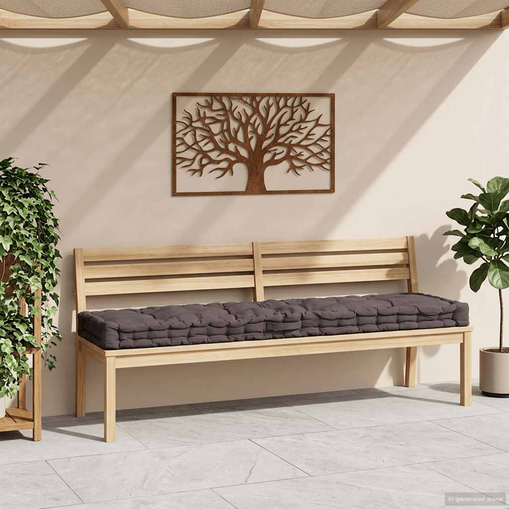 Coussin de plancher de palette vidaxl 120x40x7 cm anthracite de coton