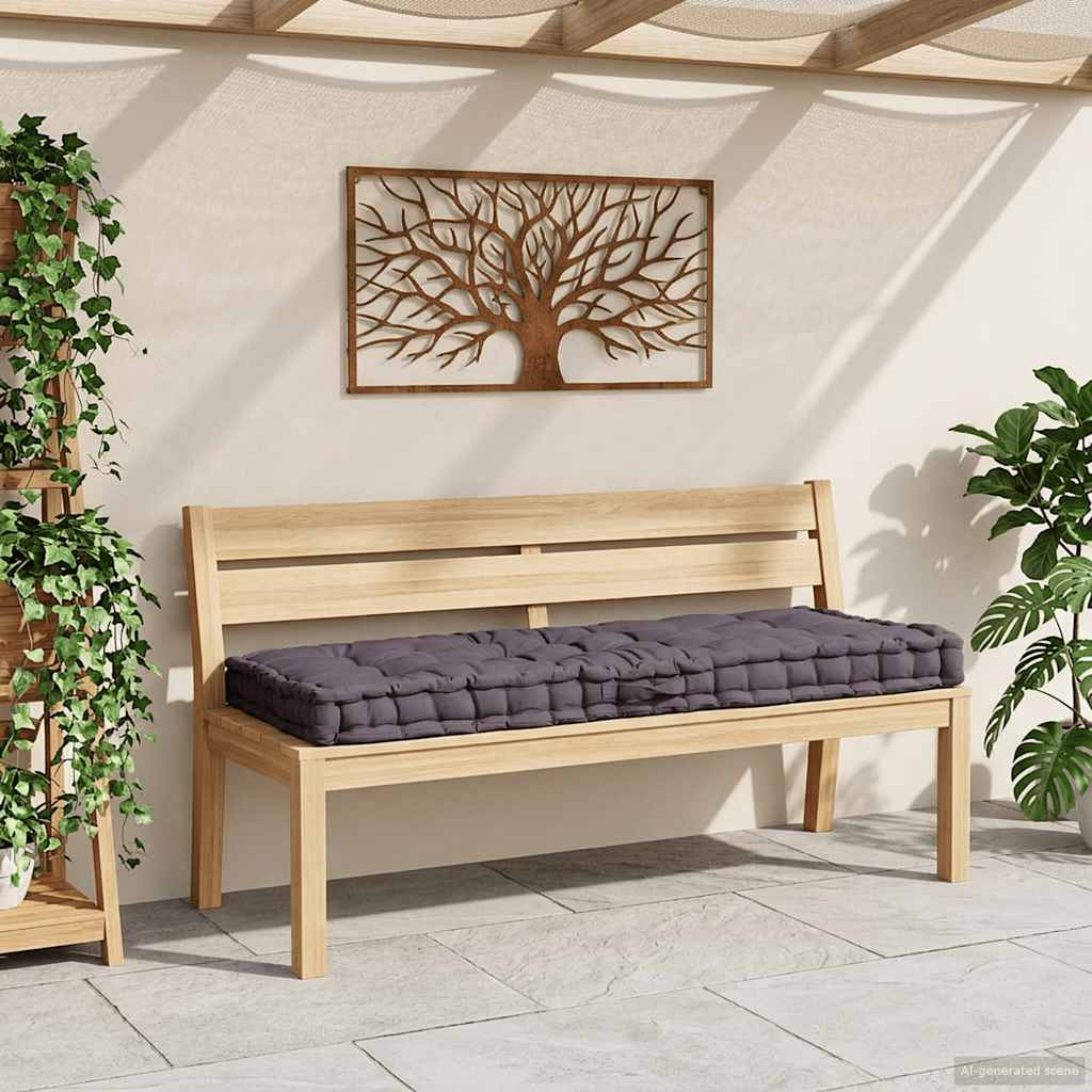 Coussin de plancher de palette vidaxl 120x80x10 cm anthracite de coton
