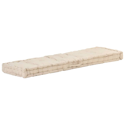 Coussin de plancher de palette vidaxl 120x40x7 cm beige coton