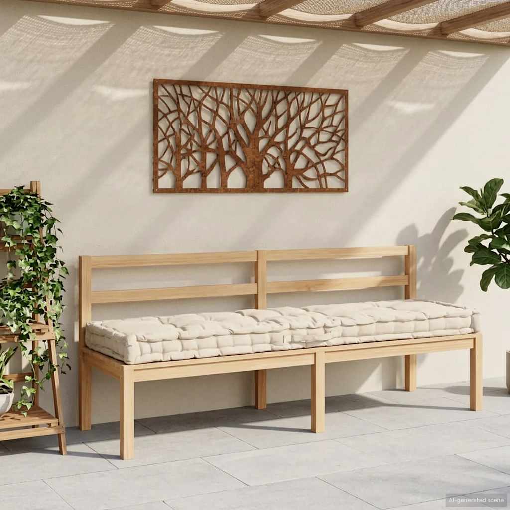 Coussin de plancher de palette vidaxl 120x40x7 cm beige coton