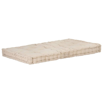 Coussin de plancher de palette vidaxl 120x80x10 cm beige coton