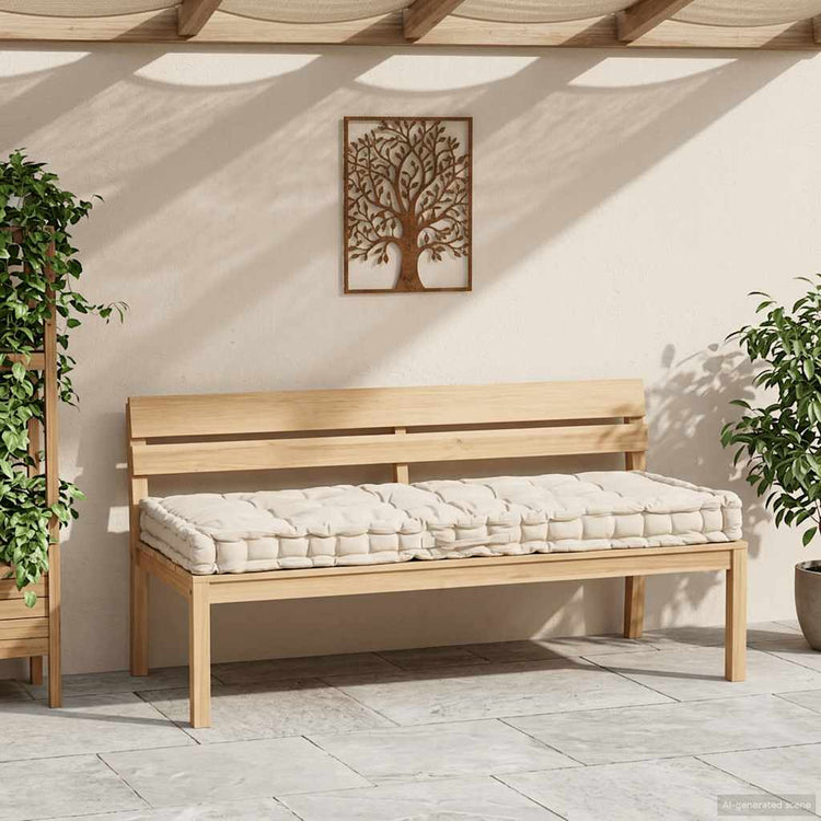 Coussin de plancher de palette vidaxl 120x80x10 cm beige coton