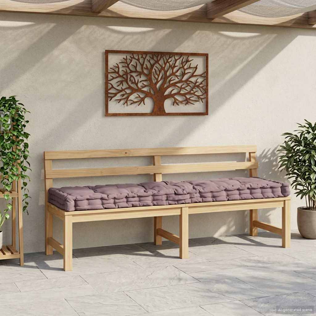 Coussin de plancher de palette vidaxl 120x40x7 cm coton taupe