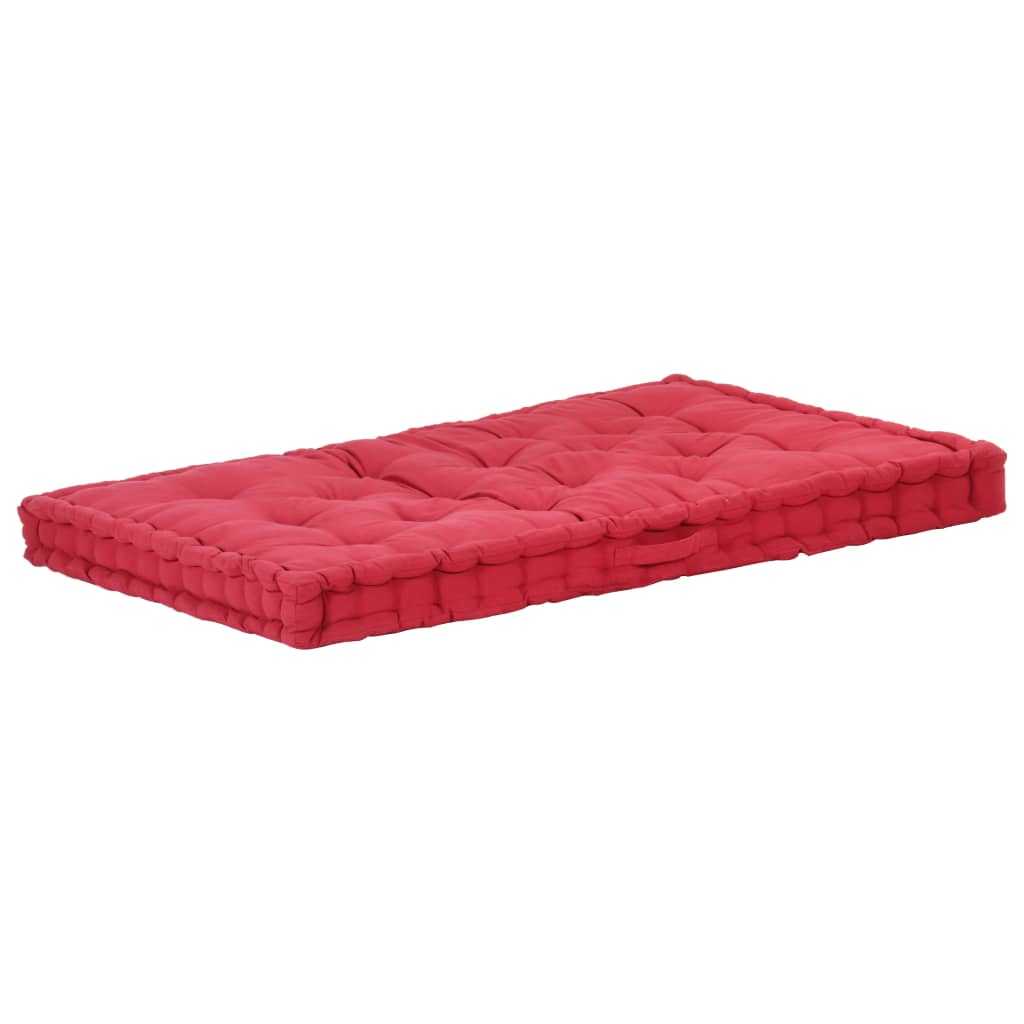 Coussin de plancher de palette vidaxl 120x80x10 cm en coton rouge bourgogne rouge
