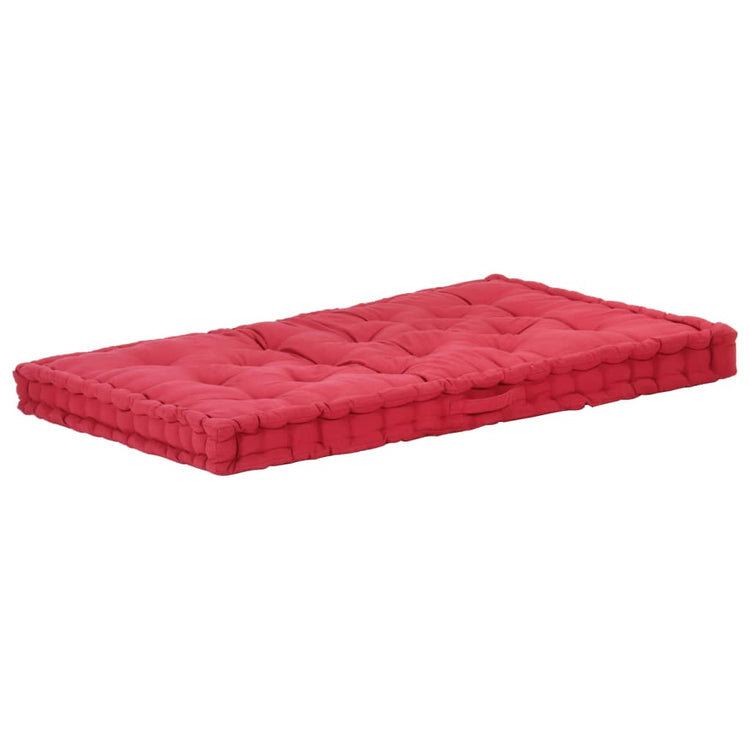 Coussin de plancher de palette vidaxl 120x80x10 cm en coton rouge bourgogne rouge
