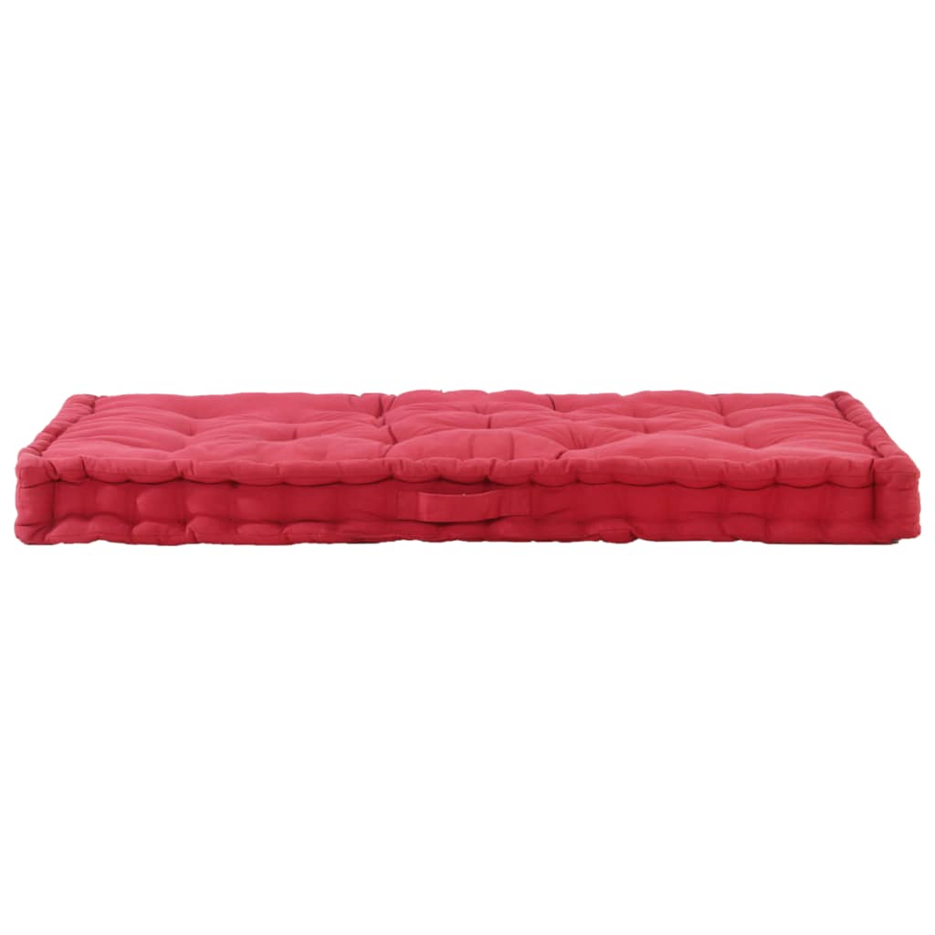 Coussin de plancher de palette vidaxl 120x80x10 cm en coton rouge bourgogne rouge