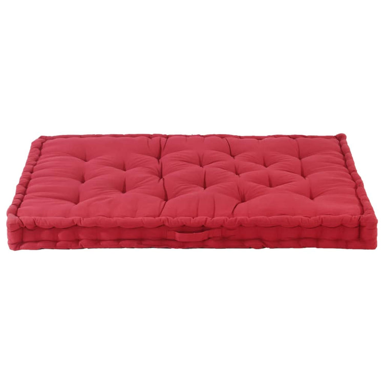Coussin de plancher de palette vidaxl 120x80x10 cm en coton rouge bourgogne rouge